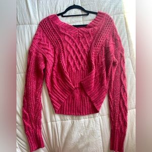 Bright pink American Eagle knit sweater, size M